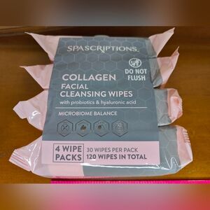 SpaScriptions NEW Collagen Facial Cleansing Wipes, 120 Count